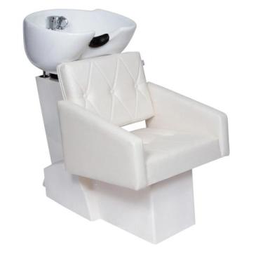 Imagem de Lavatório Cuba porcelana Branca Diamante Para salão Estofado Branco - 