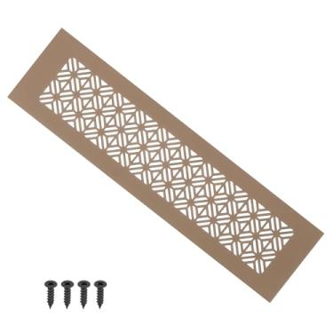 Imagem de PATIKIL Capa de ventilação de porta de 30 x 7,6 cm, capa de ventilação de grade de alumínio resistente com parafusos de montagem para porta de guarda-roupa de armário, marrom