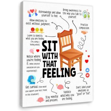 Imagem de YEOION Sente-se com arte de parede para decoração de parede de escritório, citações positivas decoração de parede para sala de aula e escola