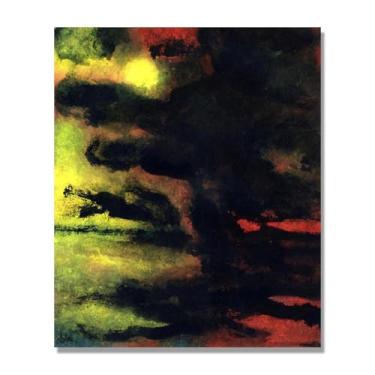 Imagem de NHLDZYH Impressões de Emil Nolde, (paisagem marítima com sol amarelo), reproduções de pinturas famosas, imagem de arte abstrata para sala de estar quarto decoração de casa. Somente tela de 70 x 84 cm