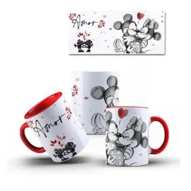 Imagem de Caneca Mickey e Minnie COM SEU NOME Vermelha Vários Modelos - loja din