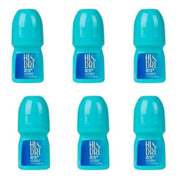 Imagem de Hi & Dri Roll-on Unscented Kit 6 Un - Desodorante Azul 50ml