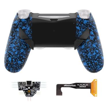 Imagem de eXtremeRate Kit De Remapeamento Dawn Type-C Para Controle Ps4 Slim Pro Jdm-040/050/055 Com 6 Perfis Mapeamento Personalizáveis, Revestimento Traseiro Azul Texturizado E 4 Botões - Sem