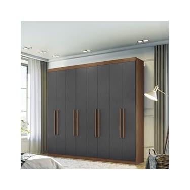 Imagem de Guarda-Roupa Casal Santos Andirá Master New com 8 Portas, 4 Gavetas e 10 Prateleiras – 238,8cm de largura