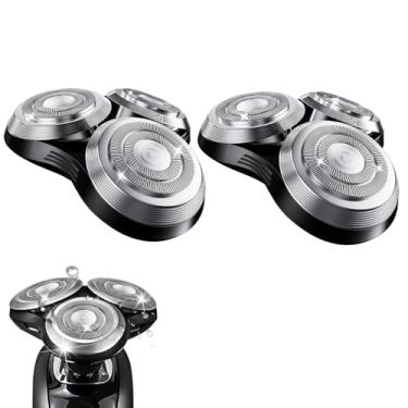 Imagem de Cabeças giratórias de substituição SH90 compatíveis com máquinas de barbear Philips Norelco Series 9000, cabeça de barbear de substituição com fivela de roda de metal dupla e lâminas de precisão de