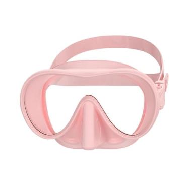 Imagem de oshhni Máscara de mergulho com snorkel, suprimentos para máscara de natação, óculos profissionais com proteção nasal, óculos antiembaçantes para esportes, Rosa