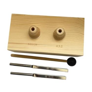 Imagem de MERIGLARE Caixa de ressonância de diapasão de ioga com batedor, instrumento experimental de madeira para prática de massagem esportiva física