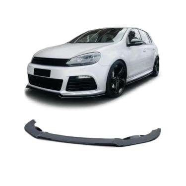 Imagem de Spoiler difusor de lábio para para-choque dianteiro de carro, peça de modificação preta brilhante compatível com acessórios de carro Golf 6 GTI R20 (aparência de carbono)
