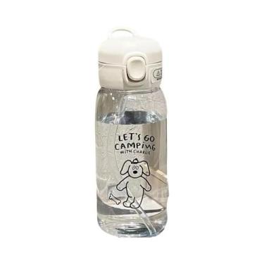 Imagem de Garrafa De Água Transparente De Plástico De 520-600ML Com Canudo De Pu
