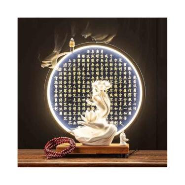 Imagem de Estátua de Feng Shui Flores de lótus podem ser colocadas com tiras de incenso, anéis de lâmpadas de madeira, estátuas de Buda, ornamentos e halls de entrada Decoração de Buda