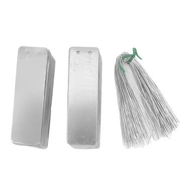 Imagem de KIMISS 100pcs Escreva Em Etiquetas de Metal - Tags de Planta de Alumínio à Prova d'água para Identificação de árvores, Uso do Jardim e Rotulagem de Estufa