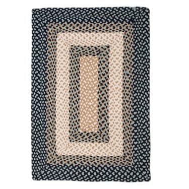 Imagem de Super Area Rugs Tapete trançado de fazenda de 9 x 1,5 m - Tapete de algodão macio natural para sala de estar - Tapete de tecido country primitivo - azul/creme/marfim
