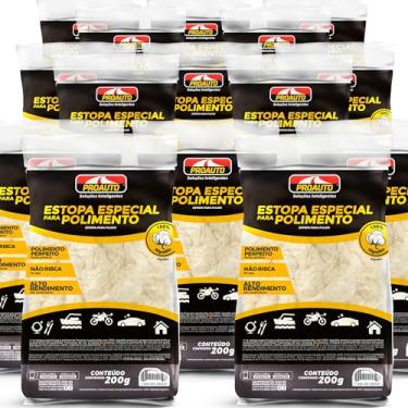Imagem de Kit 12 Estopas 100% Algodão 200g para Polimento Automotivo ou Doméstico - Ideal para Brilho e Limpeza - Carros, Motos, Doméstico, Talheres, Equipamentos Náuticos