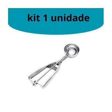 Imagem de Pegador de Sorvete Com Raspador Inox Manual Concha Pegador De Sorvete 