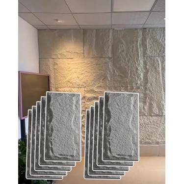 Imagem de Papel de Parede 3D Painéis de Decoração de Parede de 4 Polegadas, Pacote Com 1, 5 E 10 Unidades, Painéis de Revestimento de Parede para Fundo de TV para Sala de Estar com Jogos(Light Gray,10 pcs)