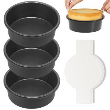 Imagem de Conjunto de formas de bolo HONGBAKE antiaderente redondas de 15 cm com