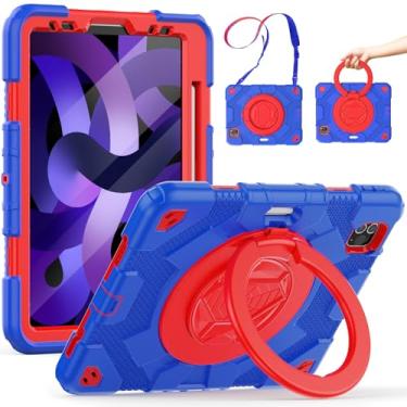 Imagem de Capa infantil para iPad Air 5ª/4ª geração: SCSVPN Capa protetora à prova de choque para iPad Pro de 11 polegadas e iPad Air 5/4 de 10,9 polegadas 2022 2020 com suporte de lápis, alça de ombro,