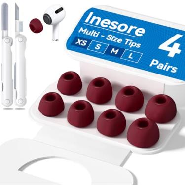 Imagem de 4 pares de pontas auriculares de substituição para AirPods Pro 2ª/1ª geração com caixa de armazenamento portátil, orifício de redução de ruído com tela protetora de poeira integrada, pontas