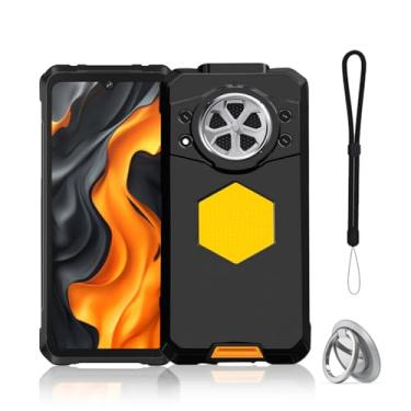 Imagem de NOUKAJU Capa para Cubot Kingkong Power 5, capa protetora de TPU, função de suporte, suporte ajustável, antiqueda, à prova de choque, capa protetora para Cubot Kingkong Power 5 (preto)