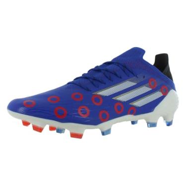 Imagem de adidas Tênis de futebol masculino Adizero Scorch, Azul ousado/branco/vermelho-azul vívido, 12.5 Women/11.5 Men