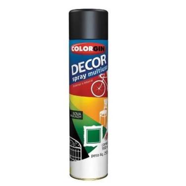 Imagem de Tinta Spray Multiuso Preto Brilhante Decor Colorgin