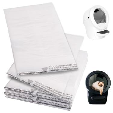 Imagem de Pacote com 50 sacos de lixo para caixa de areia de gato, robô 4 e 3, caixa de areia autolimpante, reposição de forros de gaveta de resíduos, resistente, 24 a 28 litros, transparente