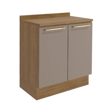 Imagem de Balcão de Cozinha com Tampo Botanic 2 Portas Fendi e Nogueira