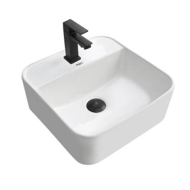 Imagem de Cuba Cerâmica Sobrepor Apoio Banheiro Pia 40X40 Cm - Smart Norte