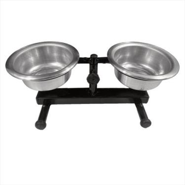 Imagem de Comedouro Duplo Polido Avipet Alto Regulável 150ml Gato