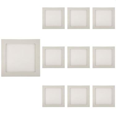 Imagem de 10 Painel de Led Blumenau Slim Quadrado de Embutir 24W Bivolt 6500K Luz Branca