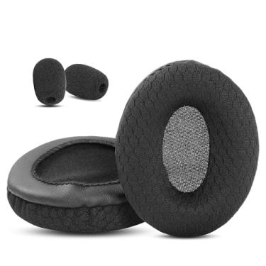 Imagem de DowiTech Almofadas De Substituição Usb Sc165 Para Fones Ouvido Compatíveis Com Sennheiser Sc 165 Usb/Sc 160/Sc 130/Sc 135, Capa Em Tecido Malha E Espuma Memória