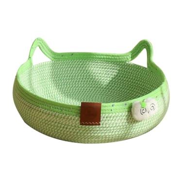 Imagem de Bothyi Cama para gatos com corda trançada, cesta de dormir, resistente a arranhões, com corda de brincar, casinha de bolinhas, sofá para animais de estimação, S