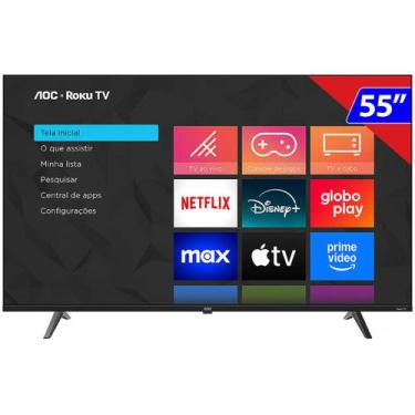 Imagem de TV 55P AOC LED Roku SMART 4K Wifi - 55U7045/78G - Aoc Linha Marrom