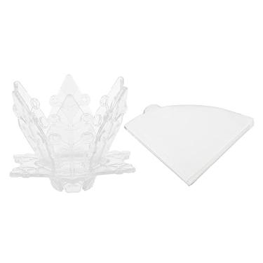 Imagem de Gotejador de café Despeje Sobre Cafeteira Neve Forma Dobrável Portátil Reutilizável Fácil de Usar Food Grade PP para Viagem Camping Home Office Brewing 1 Pacote de Filtro de Papel (Cor transparente)