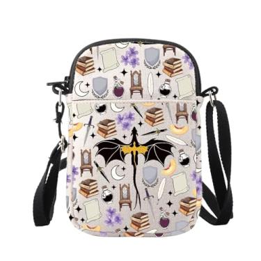 Imagem de WUSUANED Bolsa tiracolo divertida Dragon Wing Dragon Lover Gift Bookish Shoulder Bag, Bolsa Dragon Wing