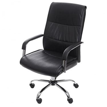 Imagem de Cadeira Estocolmo rodizio em Pu base Cromada Preta