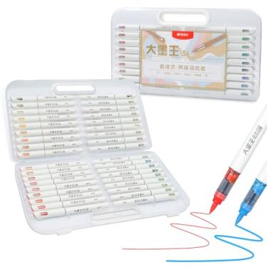 Imagem de M&G Marcadores de tinta acrílica de 36 cores, conjunto de canetas de tinta acrílica com ponta de pincel, marcador à base de água de alta capacidade, materiais de arte para colorir livros, desenho