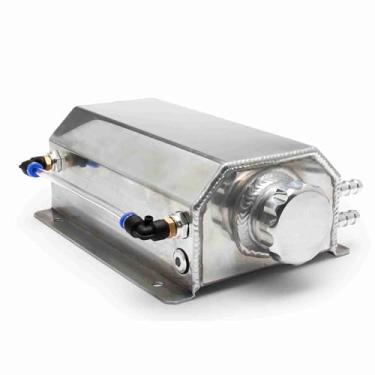 Imagem de lyrlody Tanque de Captura de óleo de Alumínio, Expansão do Reservatório de Separador de óleo Universal Com Plugue de Drenagem para Carros de Armazenamento de Líquido de Arrefecimento (2L)