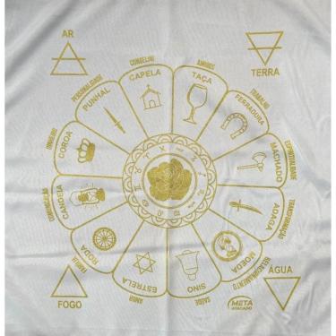 Imagem de Toalha Cigana Silk Tecido Jogo Cartas Tarot 70X70Cm