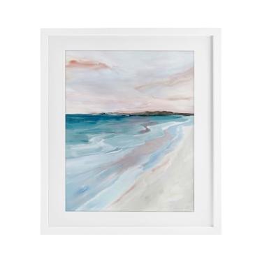 Imagem de Stupell Industries Impressão emoldurada branca da serenidade costeira desbotada sob o vidro por Ian C., 40,6 x 33,5 cm
