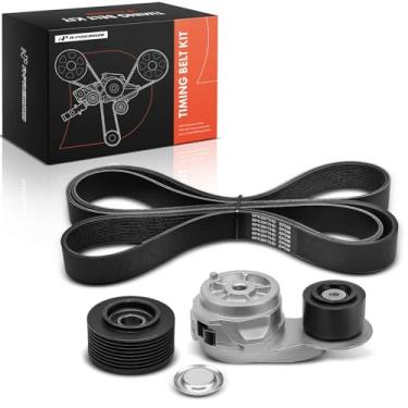 Imagem de A-Premium Kit de transmissão de correia serpentina do motor compatível com Blue Bird All American FE 2008-2010, All American RE 2008-2010 - 6,7L Diesel