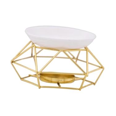 Imagem de Bothyi Queimador de óleo essencial, porta-velas, decoração, centro de mesa, forno, aquecedor de aroma, tigela de cerâmica para armário, feriado, Dourado