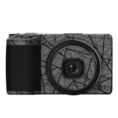 Imagem de Adesivo de câmera resistente ao desgaste GR 3 GR 3X Película protetora decalque de película protetora de precisão para Ricoh GR3 GR3X (cinza cruzado)