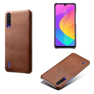 Imagem de Capa para Xiaomi A3,Proteção contra quedas,Casca de volta de cor sólida simples,Design de couro de imitação de plástico-Brown