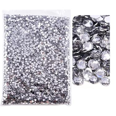 Imagem de Blinginbox 25.000 peças de strass flatback, resina de suporte prata não Hotfix strass grande quantidade atacado para artesanato design criativo, roupas, maquiagem, arte de unhas (4 mm, cristal