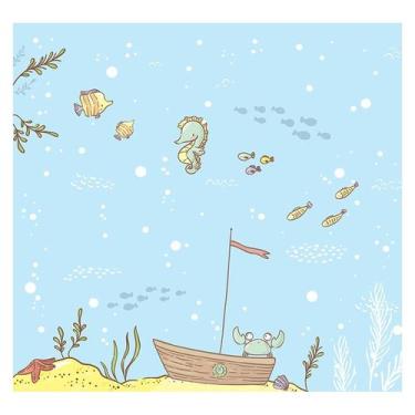 Imagem de Papel de Parede Adesivo Infantil Fundo do Mar Bebe Quarto - 554pcp - A