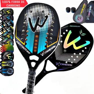 Imagem de Kit 2 Raquetes Beach Tennis Camewin 100% Fibra De Carbono 3K