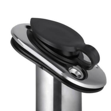 Imagem de Porta Caniço Inox Reforçado Inclinado Com Tampa Em Nylon