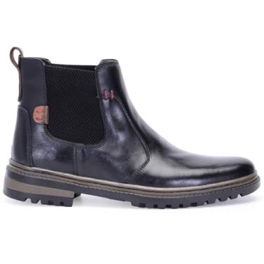 Imagem de Botina Chelsea Masculina Couro Premium Palmilha Gel Solado Tratorado (Preto, BR, Adulto, Numérico, 40)