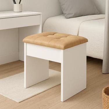 Imagem de Banqueta Para Penteadeira Estofada Confortável Para Quarto e Closet Ba